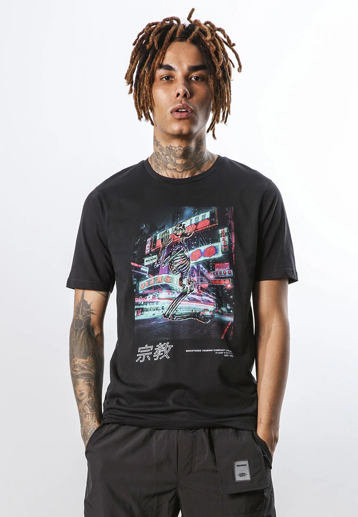 Religion camiseta NEON T-SHIRT BLACK