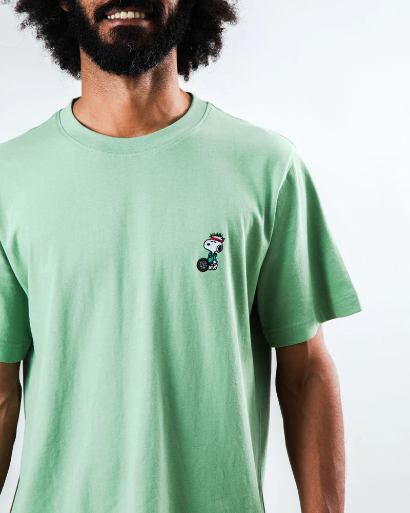Camiseta Peanuts Tennis Snoopy Verde unisex