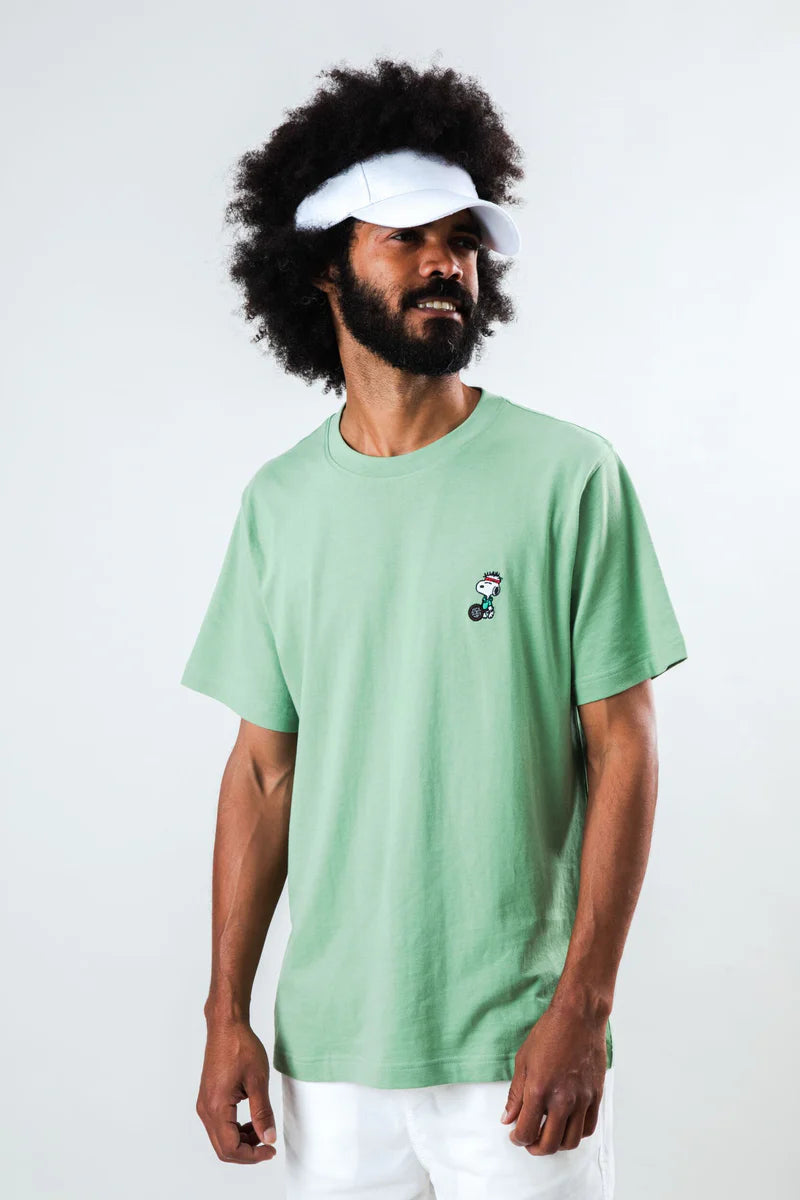Camiseta Peanuts Tennis Snoopy Verde unisex