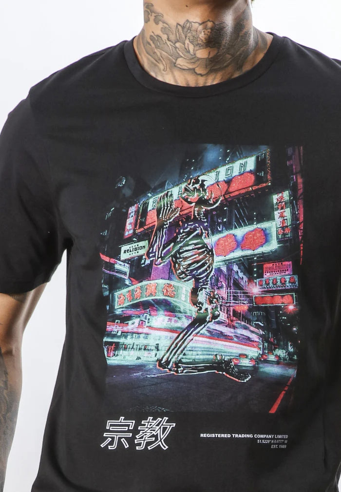 Religion camiseta NEON T-SHIRT BLACK