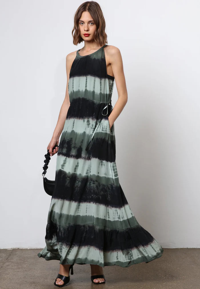 RELIGION VESTIDO LARGO ELECTRA GREEN