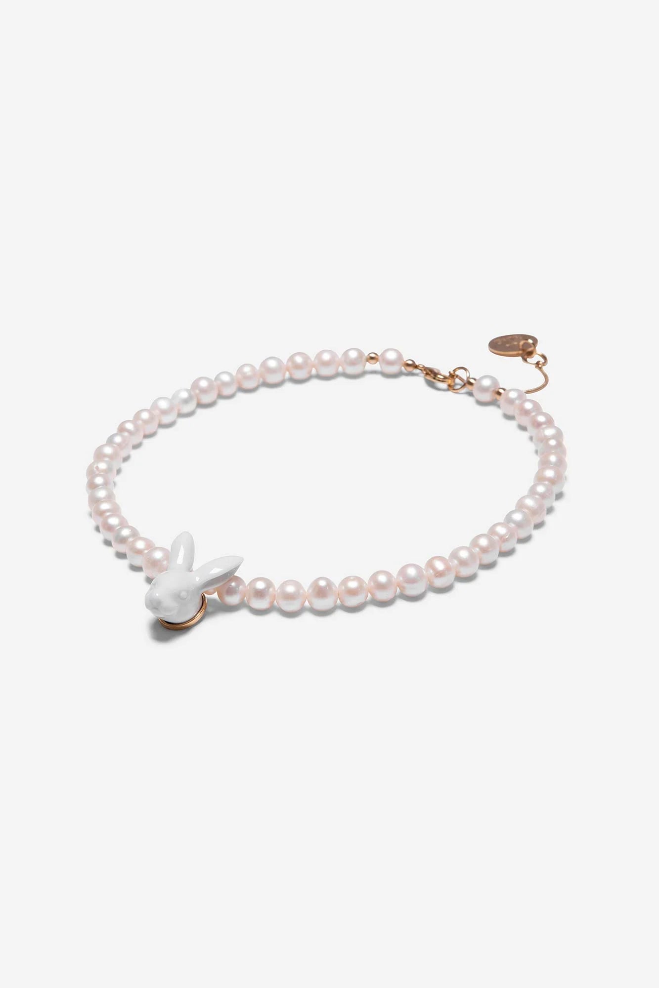Andres Gallardo collar RABBIT HEAD & PEARLS