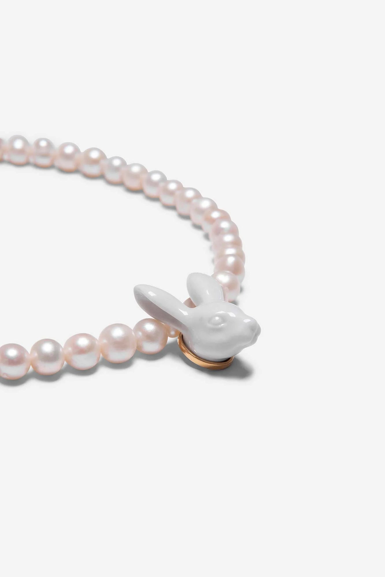 Andres Gallardo collar RABBIT HEAD & PEARLS