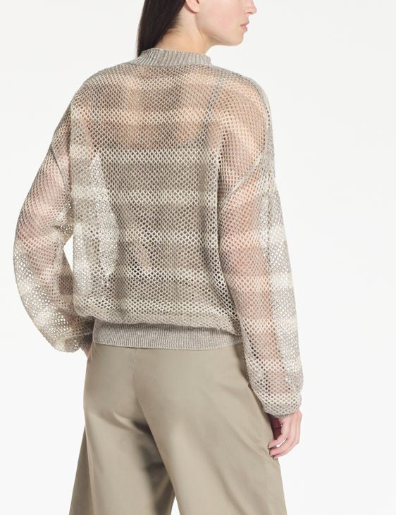 jersey de lino de punto calado