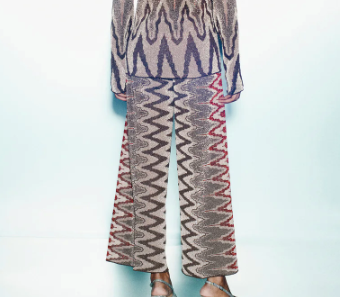 PANTALONE CROPPED JACQUARD