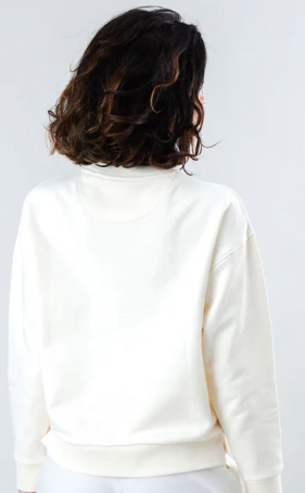 SUDADERA PEANUTS TENNIS ACE SNOOPY ROUNDED ECRU