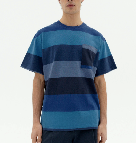 Camiseta rayas azules multicolor Aaron