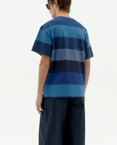 Camiseta rayas azules multicolor Aaron