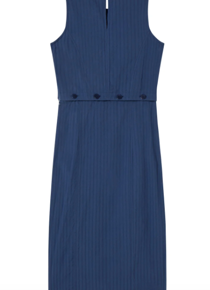 Vestido azul seersucker Wila