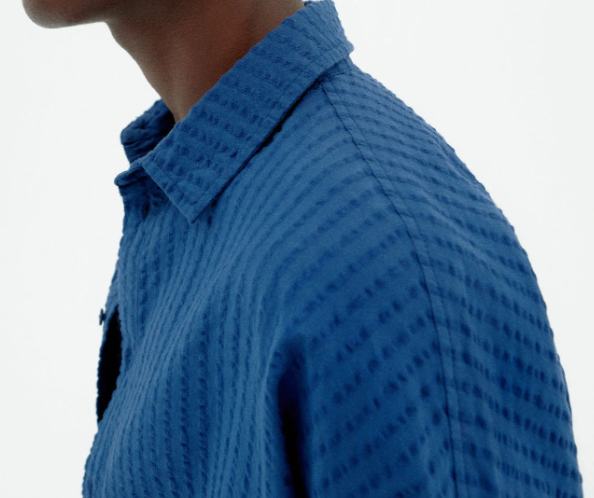 Camisa azul seersucker Haru