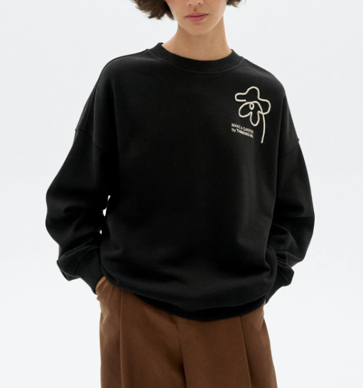 Sudadera oversize bordada a mano flower Jimena