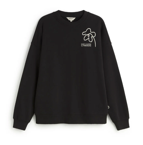 Sudadera oversize bordada a mano flower Jimena