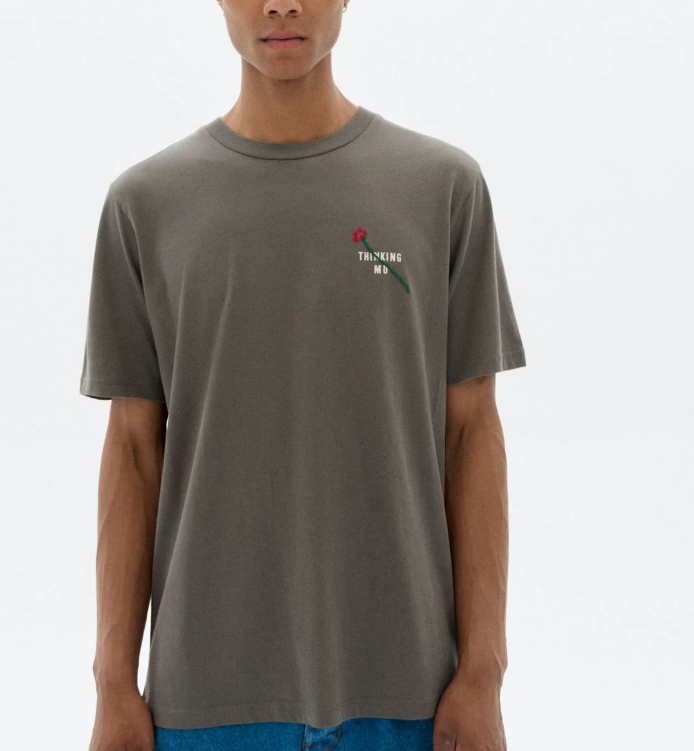 Camiseta gris bordada flower TM Zach