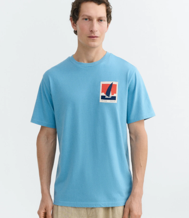 Camiseta azul patched optimist Zach