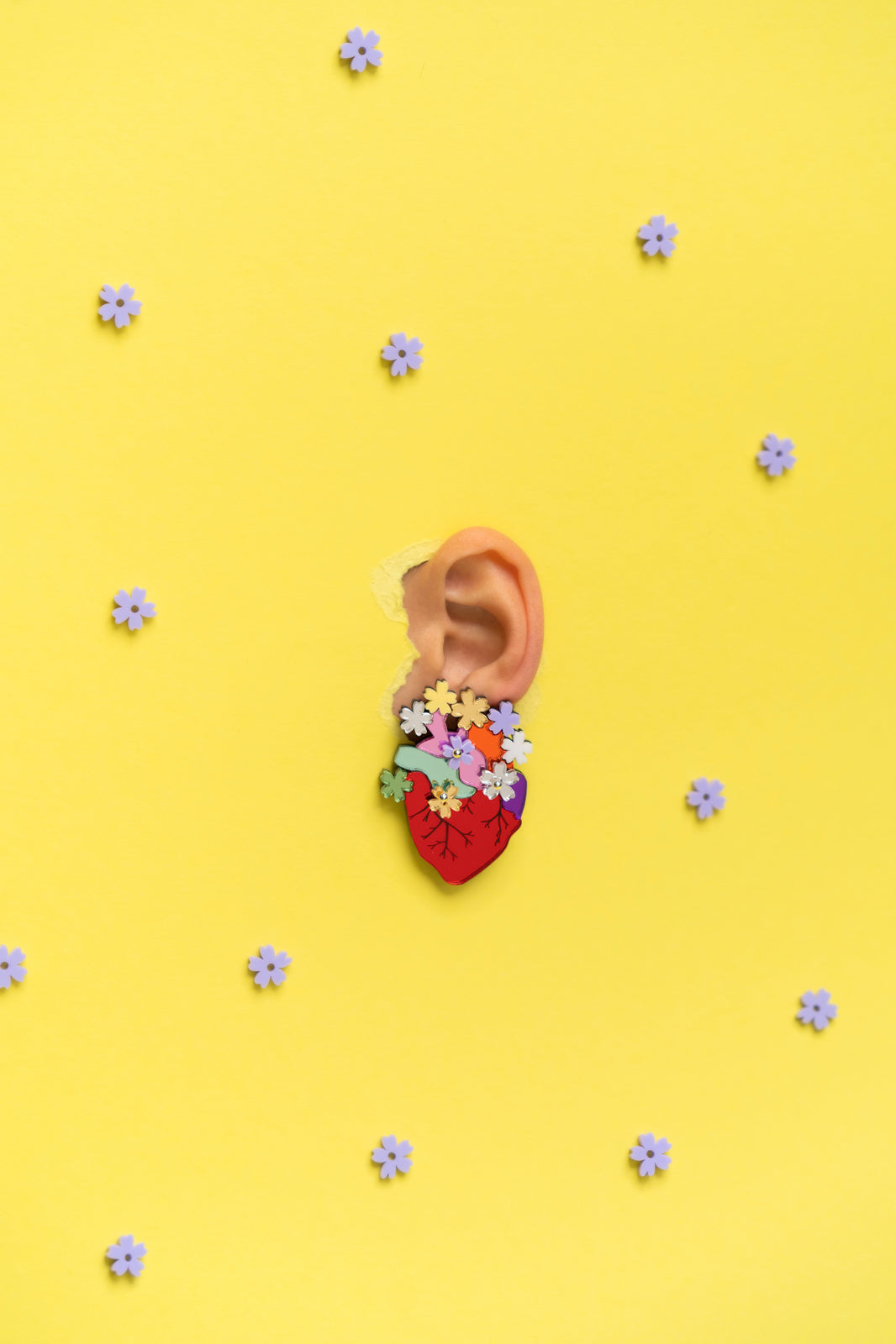 Lausett pendiente Bloom rojo