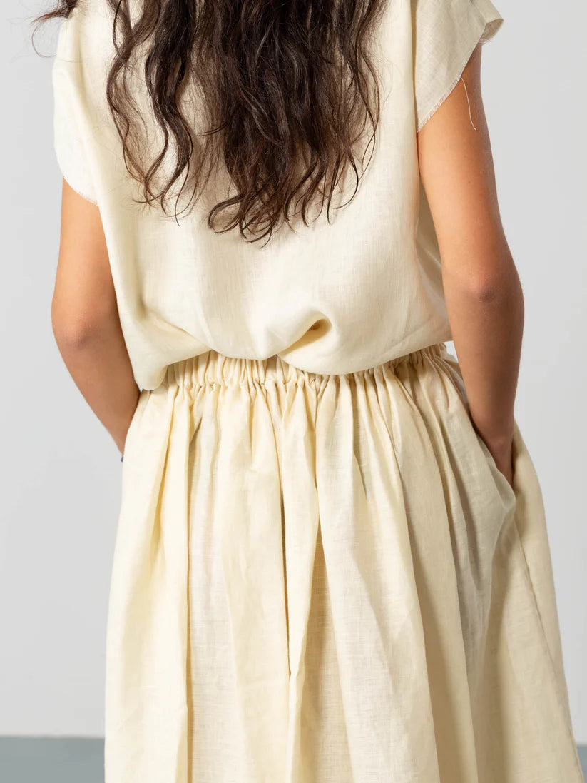 Falda midi lino
