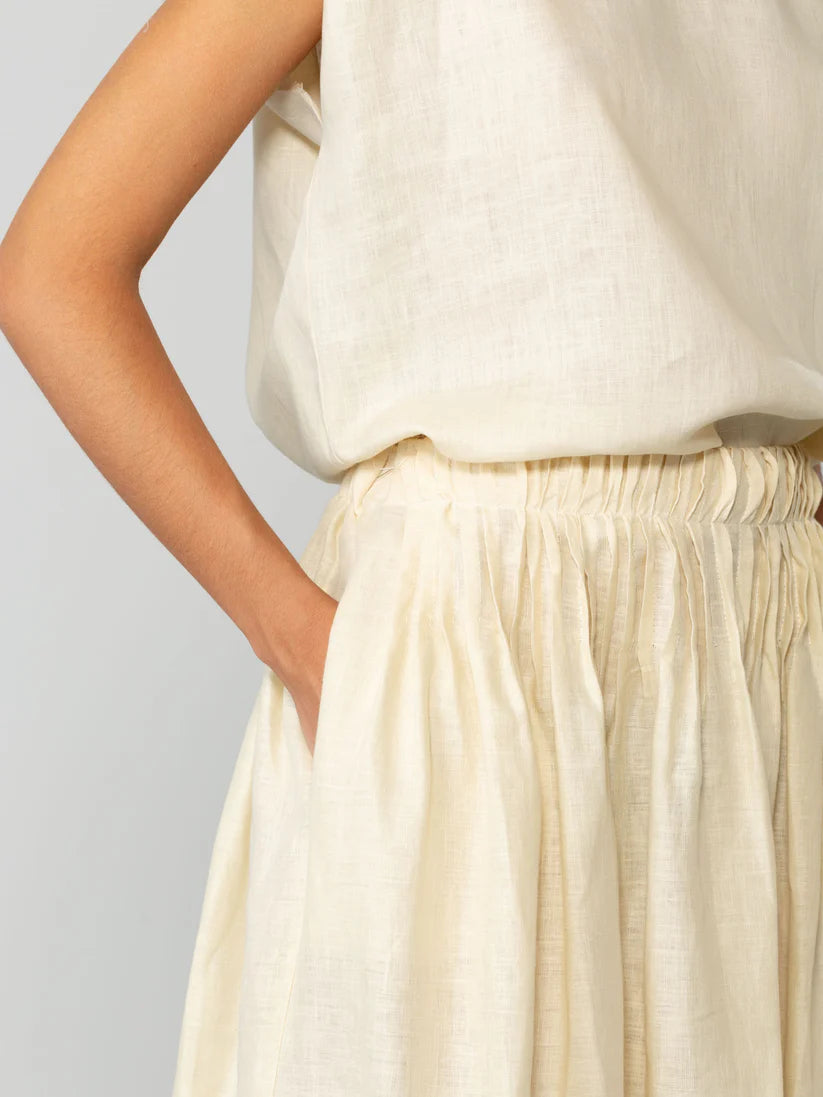 Falda midi lino