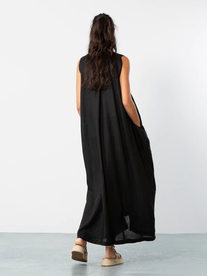 V-Neck Dress BLACK