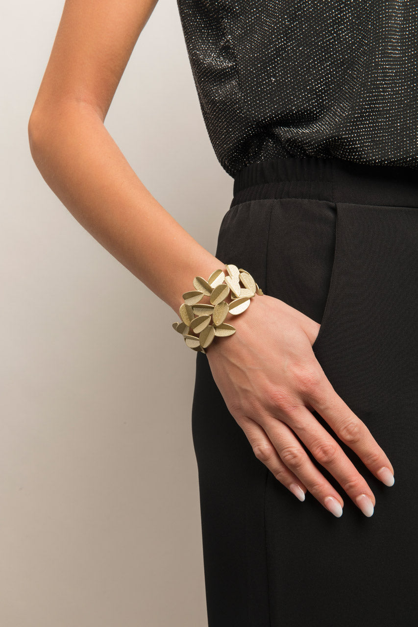 Leaves Bracciale Metallizzato