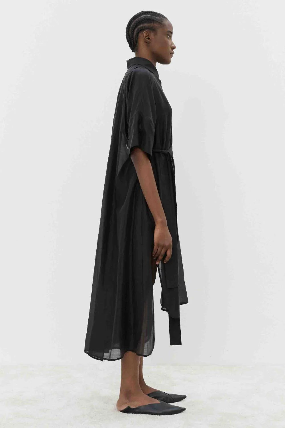 Vestido camisero largo midi