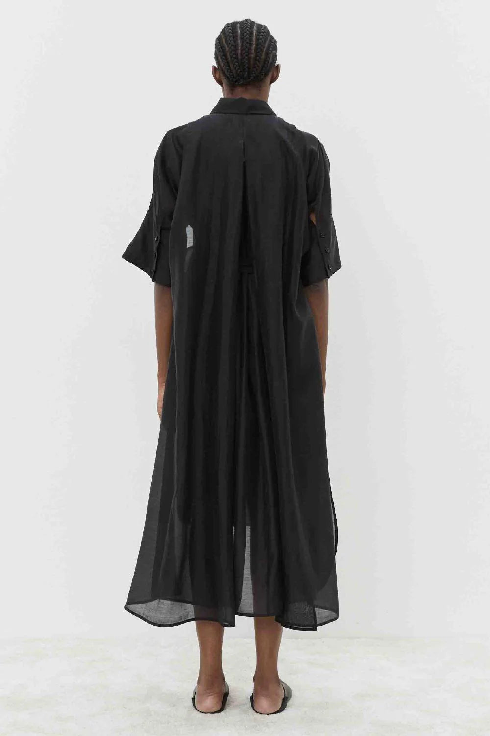 Vestido camisero largo midi