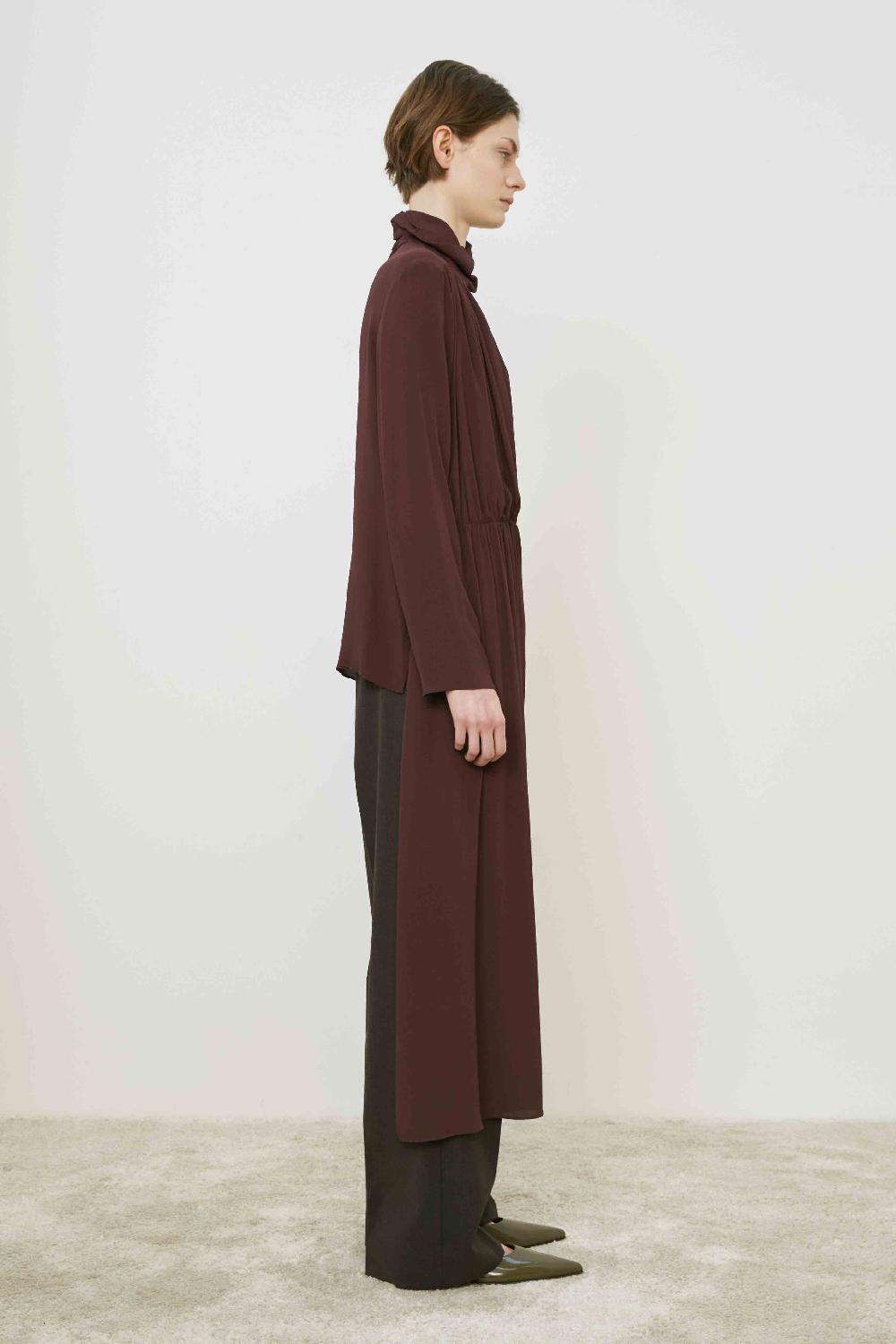 blusa vestido burdeos