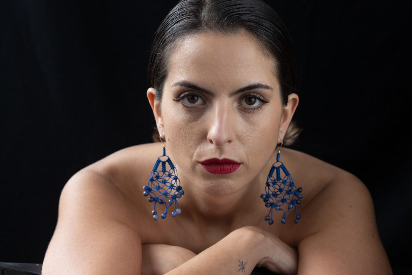 Pendientes de El pez de papel Quarantania azul