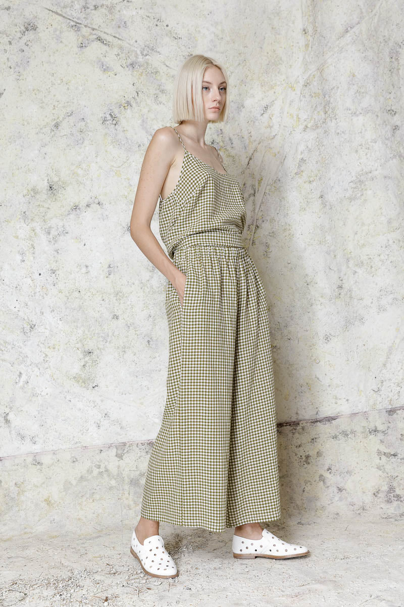 Pantalon cuadro vichy verde
