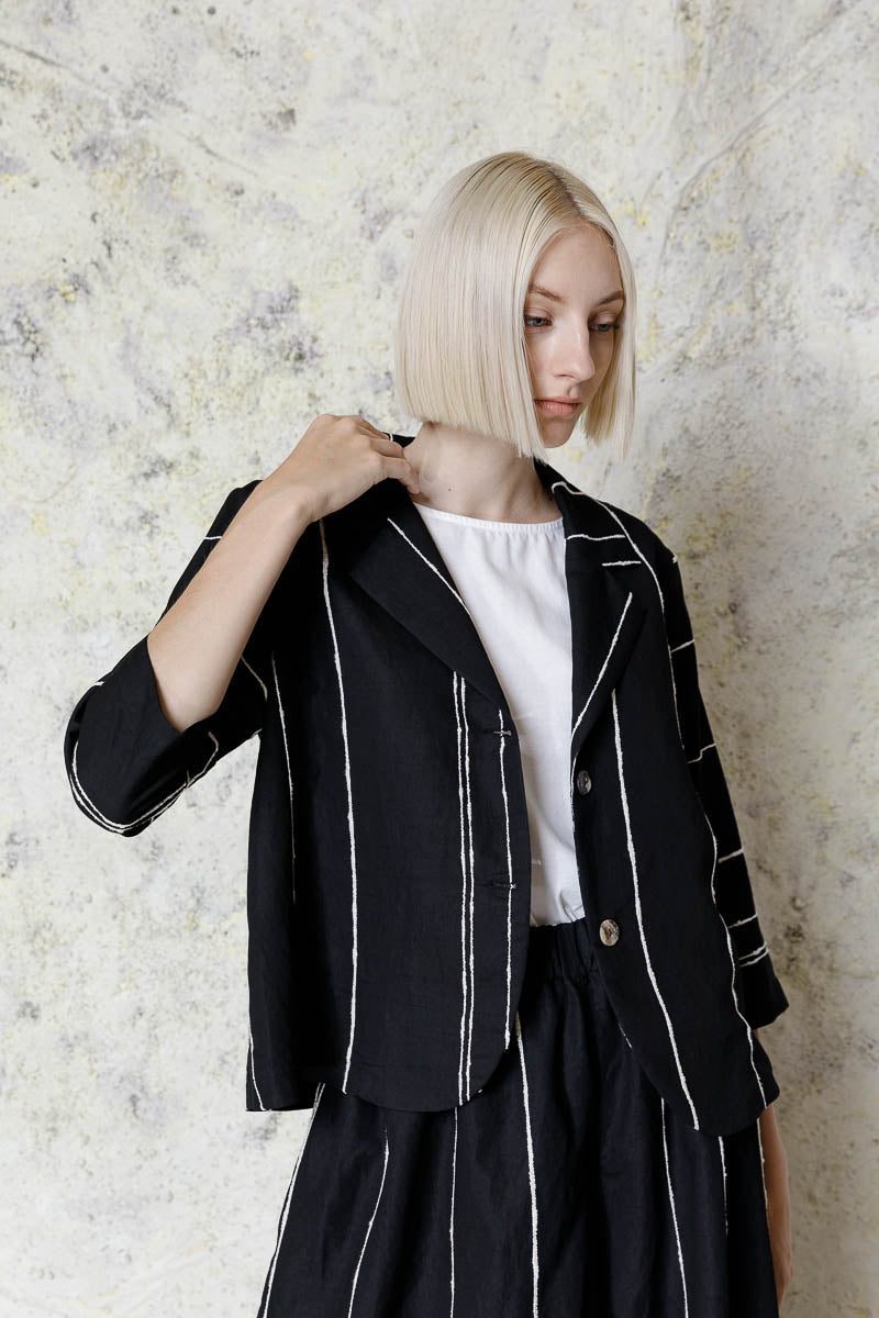 Chaqueta rayas midi