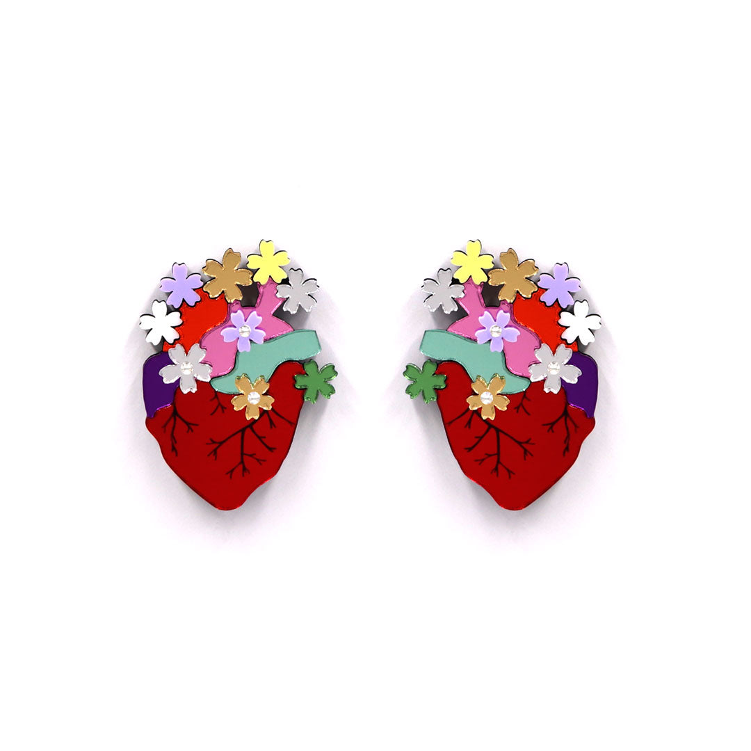 Lausett pendiente Bloom rojo
