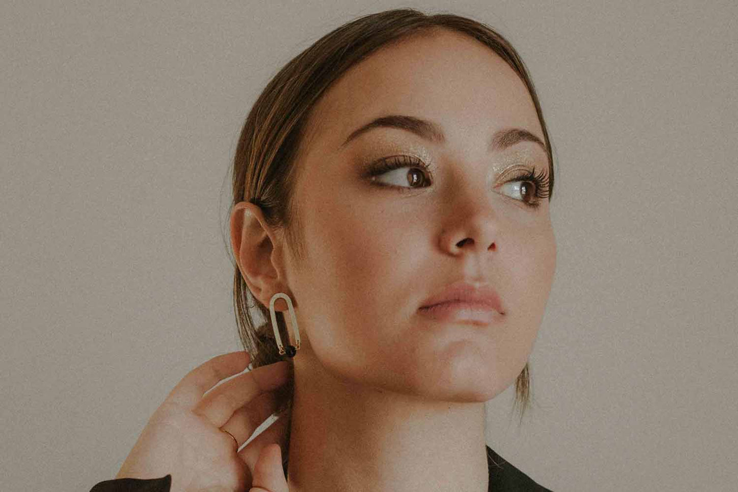 Lia B Pendientes onix Graine noir