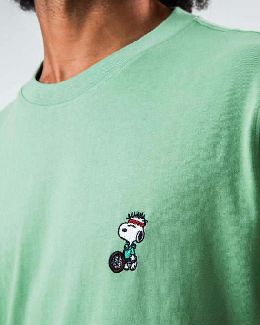 Camiseta Peanuts Tennis Snoopy Verde unisex