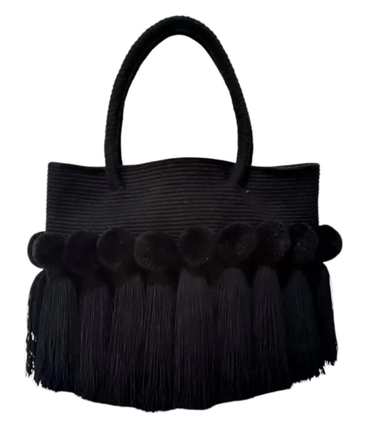 Wayuu asa corta color negro. Tamaño L