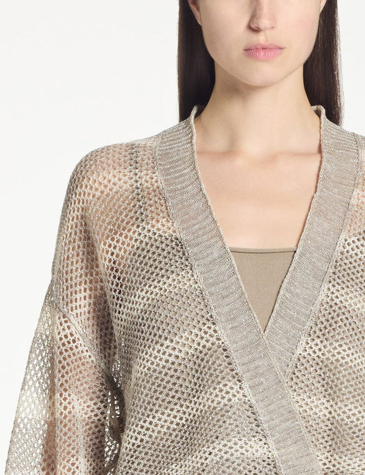 jersey de lino de punto calado