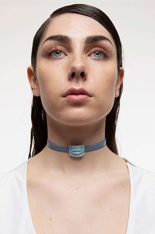 Andres Gallardo Collar Mouth Leather Choker DEIMOTIV