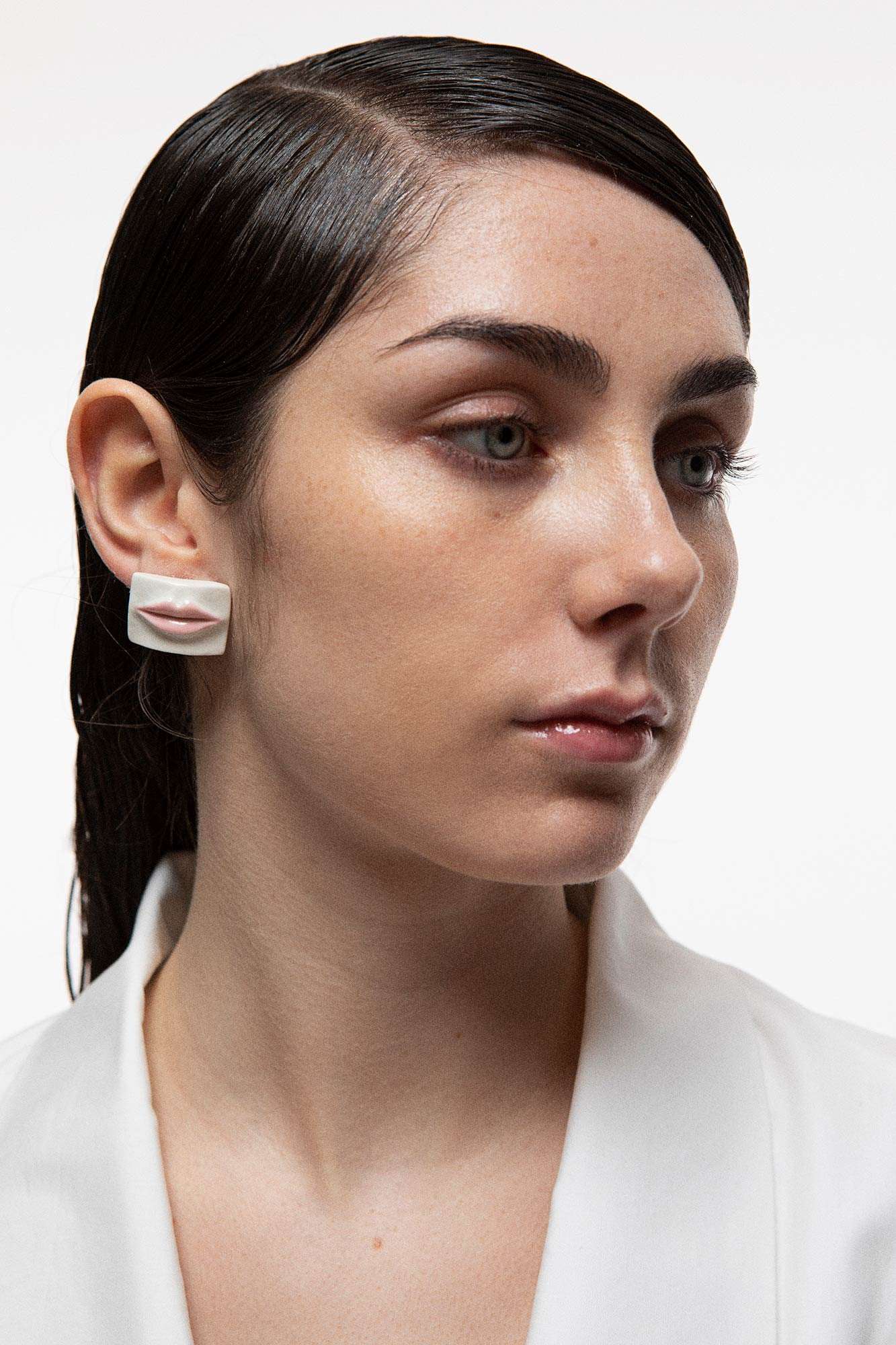 Andres Gallardo Pendientes Mouth White Pink DEIMOTIV