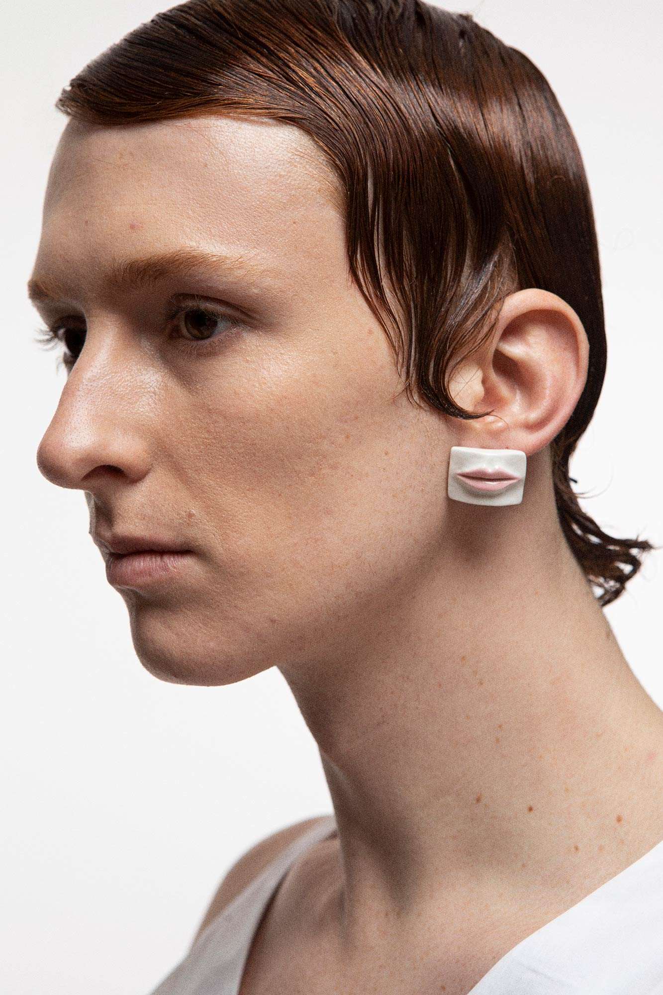 Andres Gallardo Pendientes Mouth White Pink DEIMOTIV