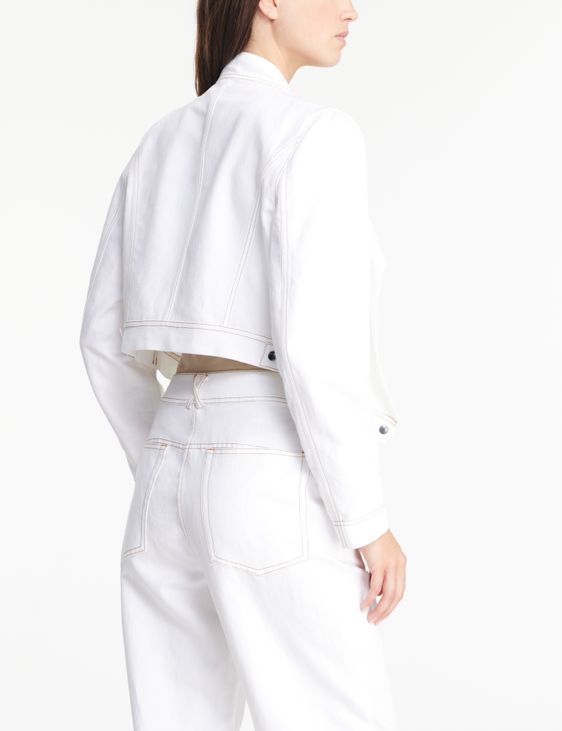 Sarah Pacini cazadora vaquera Jean blanco