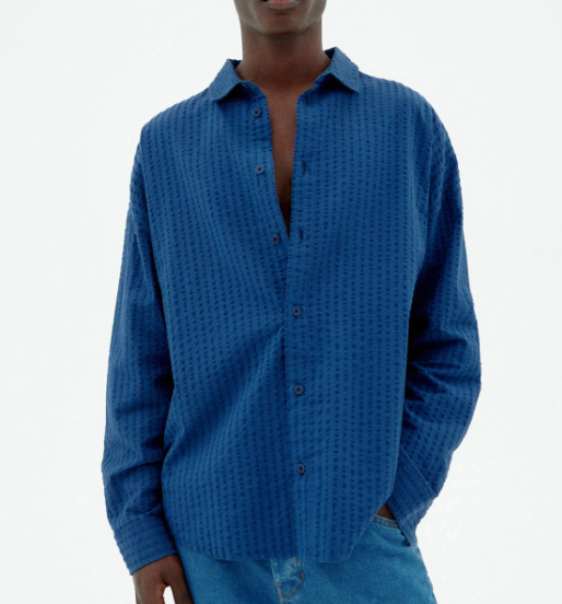Camisa azul seersucker Haru