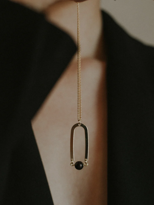 collar con piedra onix  largo graine