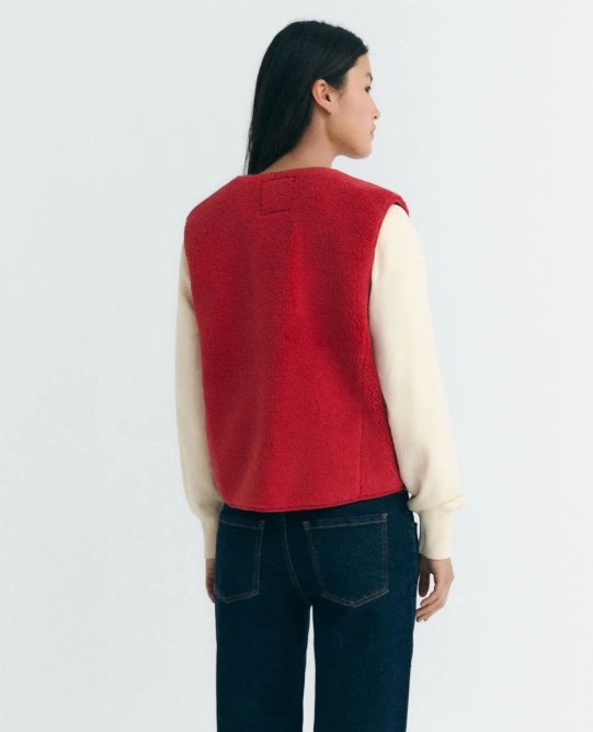 Chaleco borreguito rojo Jay