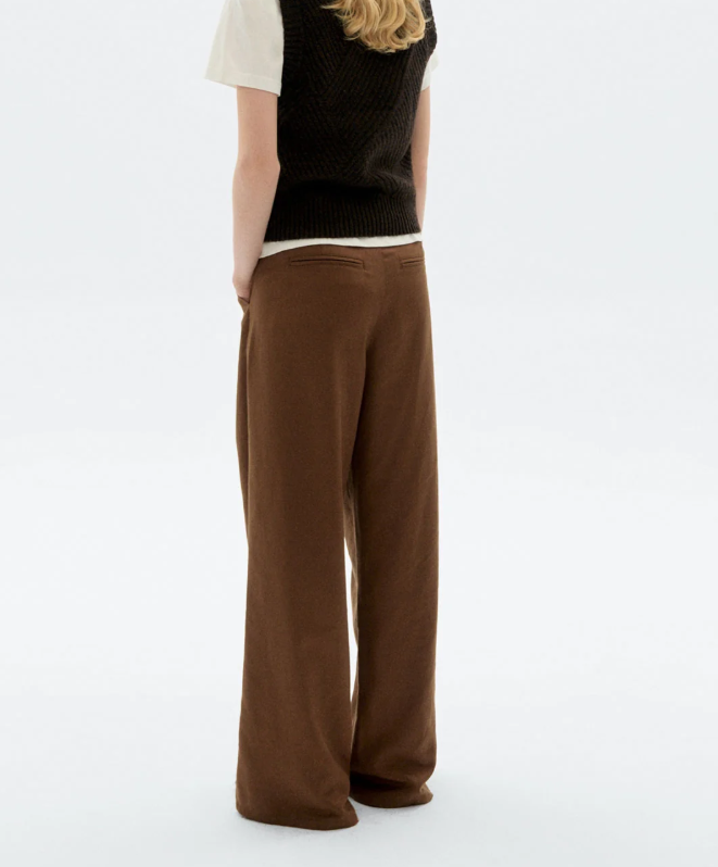 Pantalón wide leg pinza marrón Molly
