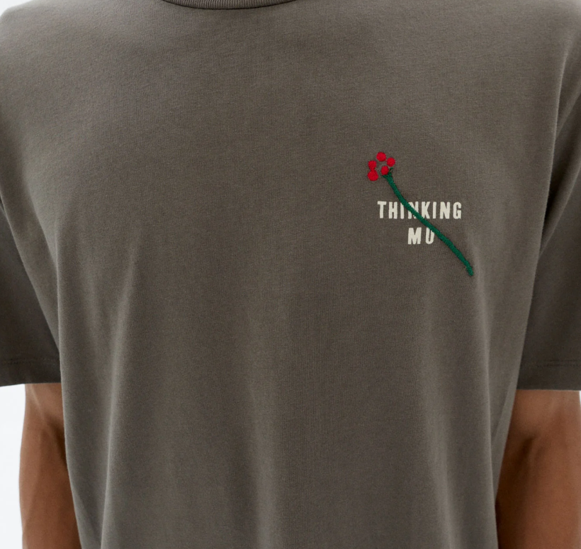 Camiseta gris bordada flower TM Zach