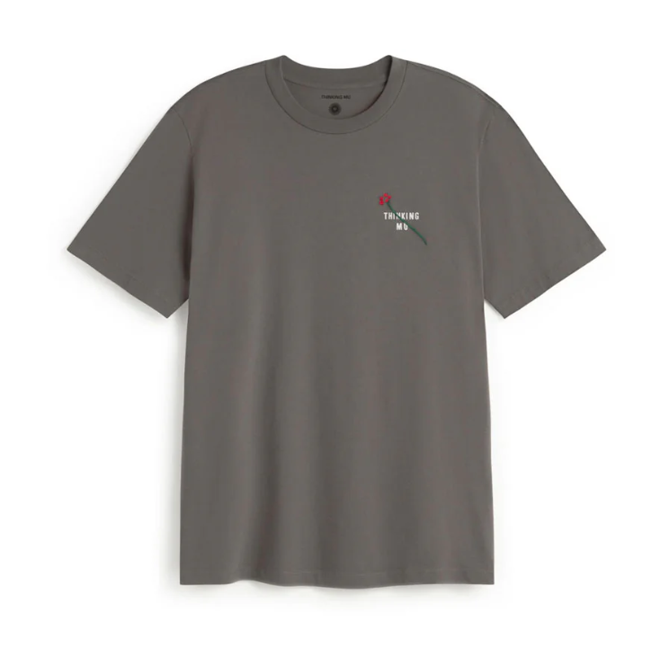 Camiseta gris bordada flower TM Zach