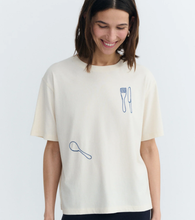 Camiseta bordado a mano coberts Lucia