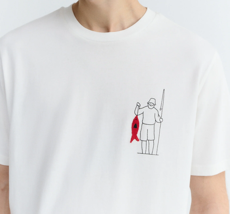 Camiseta bordada fisherman Zach