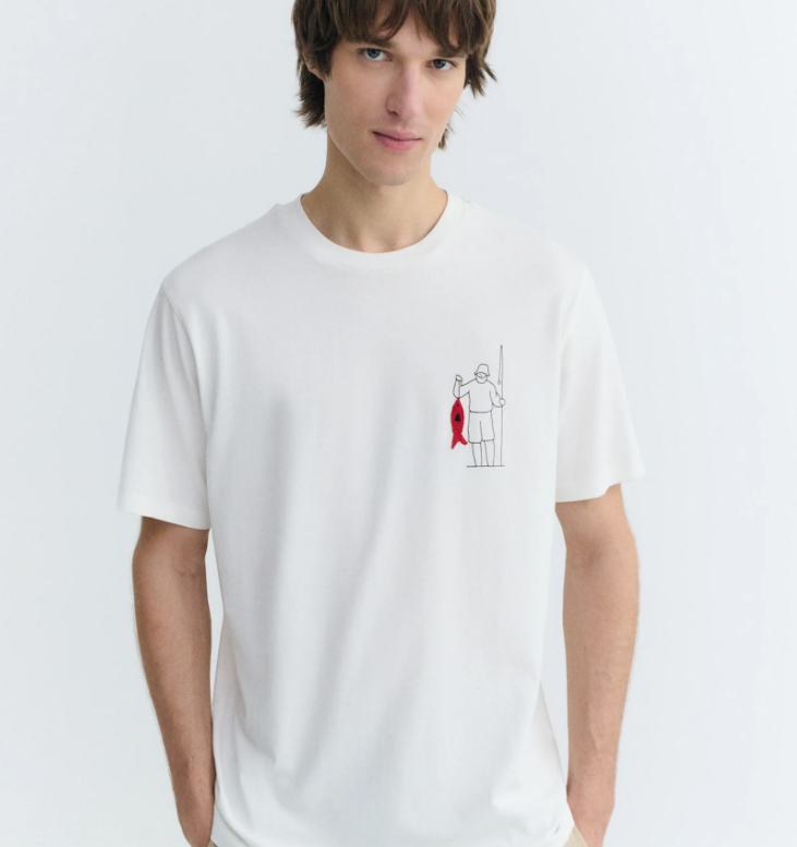 Camiseta bordada fisherman Zach