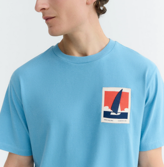 Camiseta azul patched optimist Zach