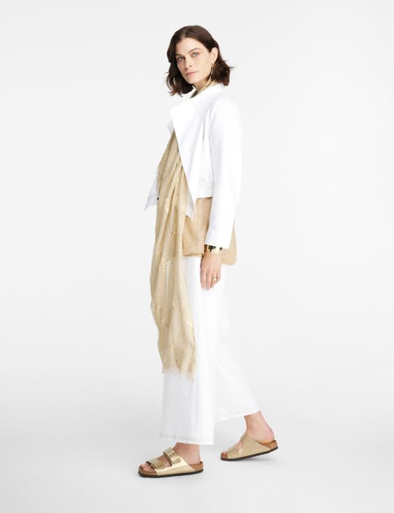 Sarah Pacini cazadora vaquera Jean blanco