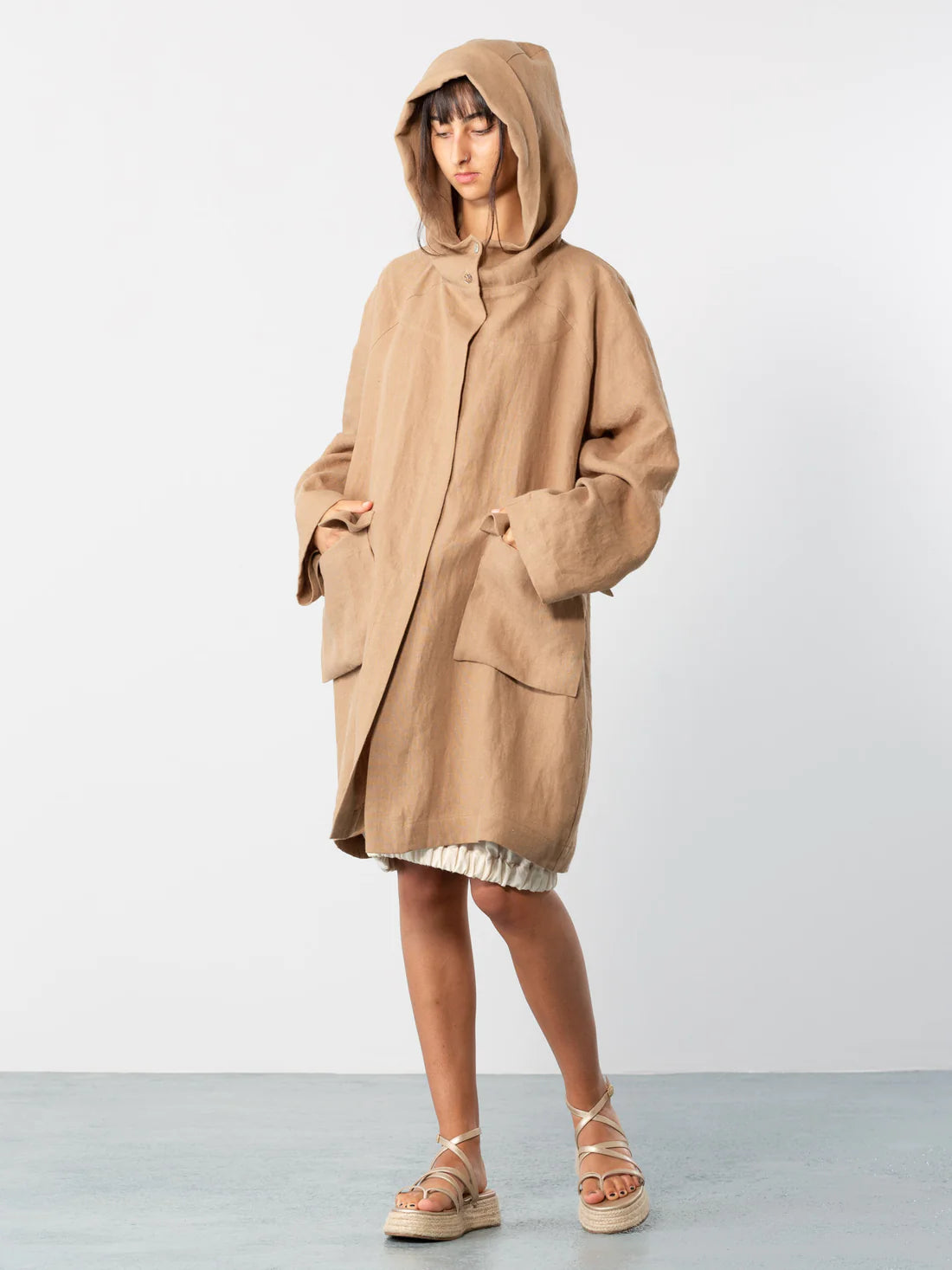 Hooded Coat BEIGE